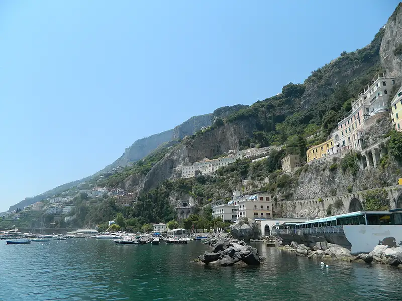 photo of almafi coast from the water