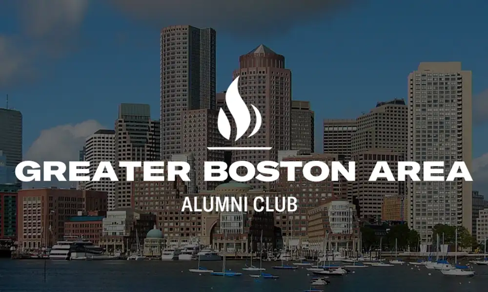 Greater Boston Alumni Club [photo of Boston skyline in the background]