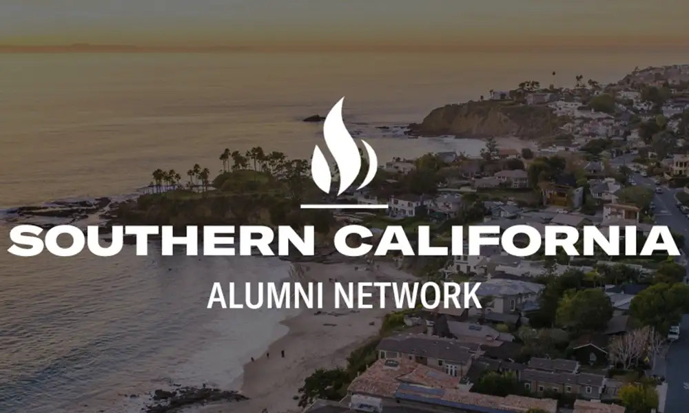 Southern California Alumni Network [photo of Malibu skyline in the background]