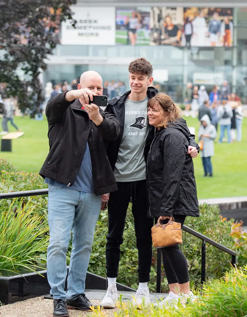 family taking a picture