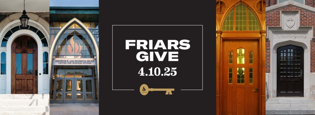 friars give web header with door images from around campus