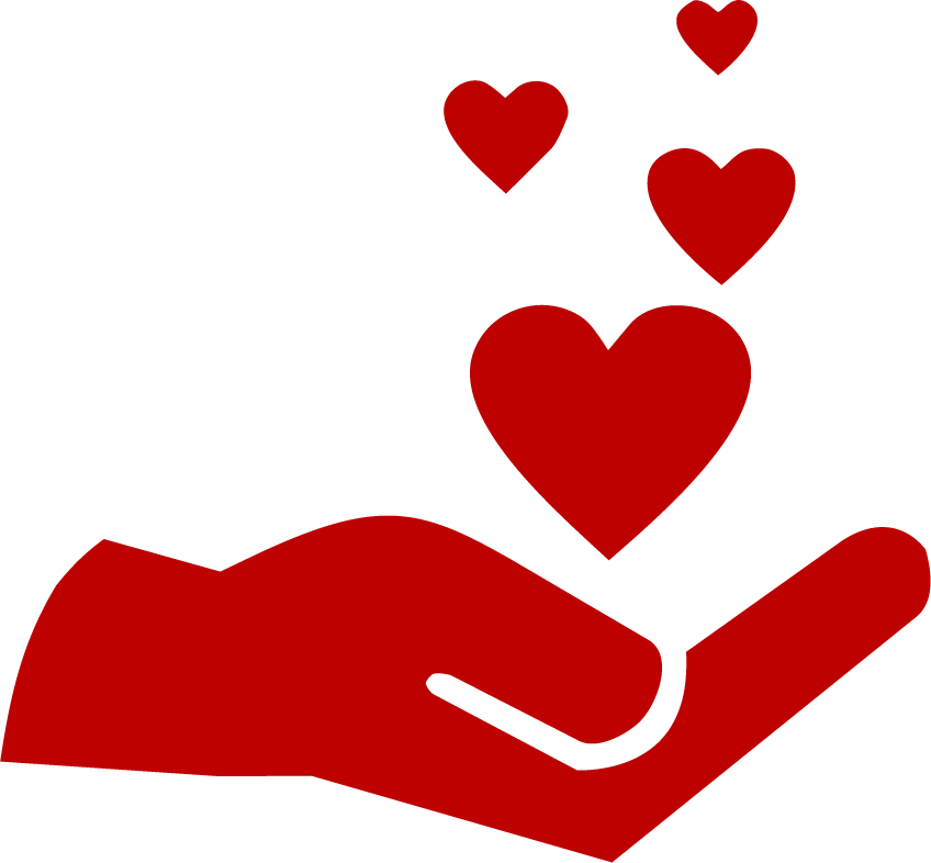 hand icon with hearts