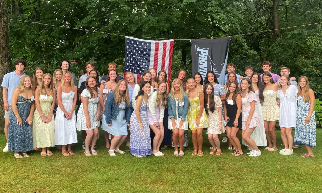 group of students at a summer reception